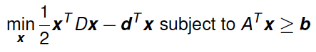 Quadratic programming matrix math notation